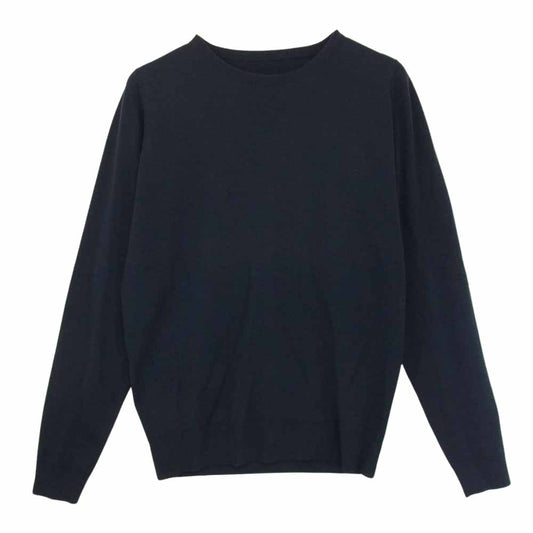JOHN SMEDLEY ジョンスメドレー クルーネック ニット ブラック ネイビー ネイビー系【中古】