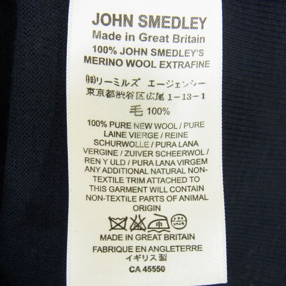 JOHN SMEDLEY ジョンスメドレー クルーネック ニット ブラック ネイビー ネイビー系【中古】