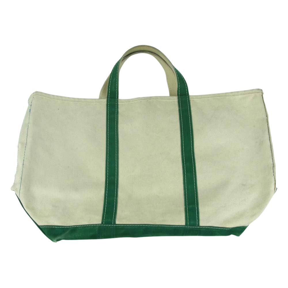 L.L.Bean エルエルビーン 80s USA製 2トーン 2色 タグ ヴィンテージ キャンバス トート バッグ オフホワイト系 グリーン系【中古】