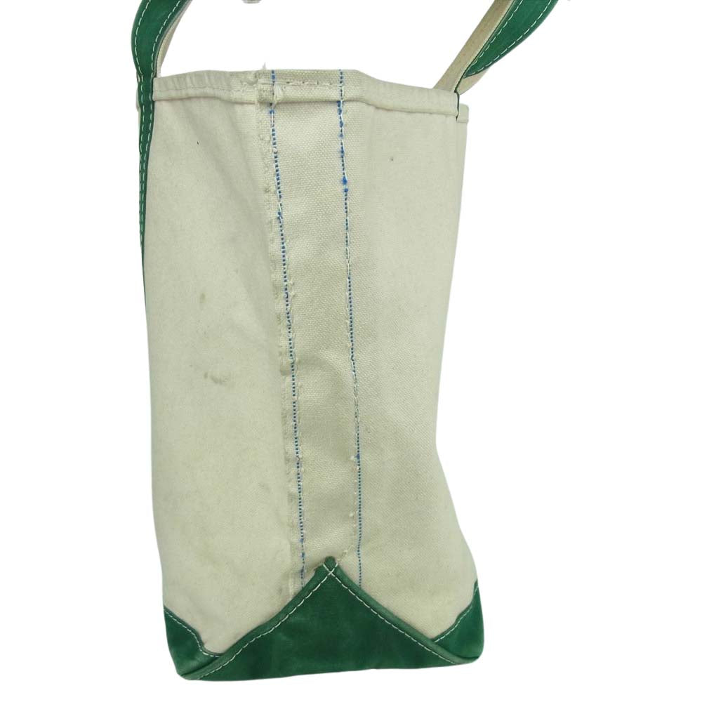 L.L.Bean エルエルビーン 80s USA製 2トーン 2色 タグ ヴィンテージ キャンバス トート バッグ オフホワイト系 グリーン系【中古】