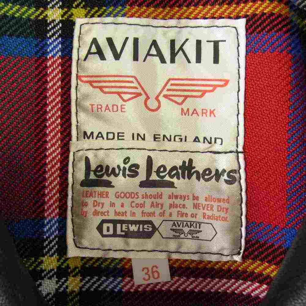 Lewis Leathers ルイスレザー CYCLONE サイクロン ダブル ライダース  ジャケット 裏地チェック  ブラック系 レッド系 36【中古】