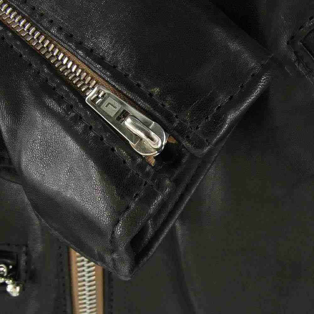 Lewis Leathers ルイスレザー CYCLONE サイクロン ダブル ライダース  ジャケット 裏地チェック  ブラック系 レッド系 36【中古】