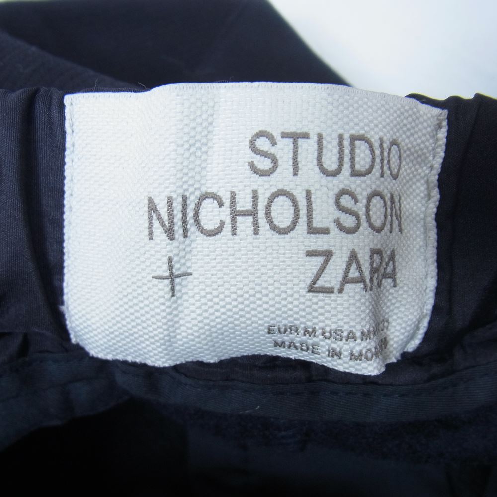 スタジオニコルソン ZARA MAN ザラ マン 裾ジップ 切替 ベルテッド テーパードパンツ ブラック系 M【中古】