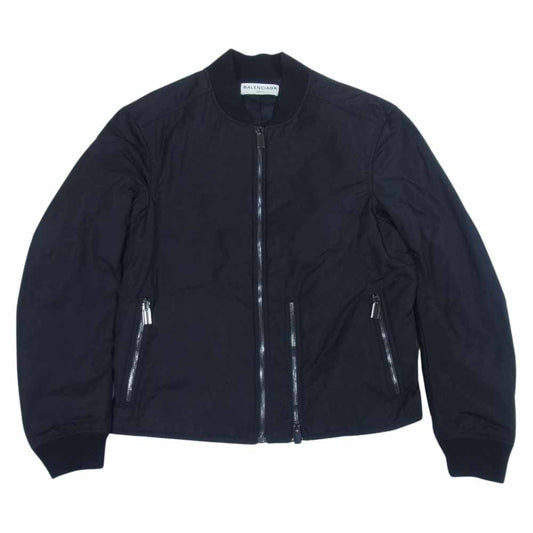 BALENCIAGA バレンシアガ 16AW 436027 TSD06 中綿 フライトジャケット MA-1 ボンバージャケット ブルゾン ブラック系 48【中古】