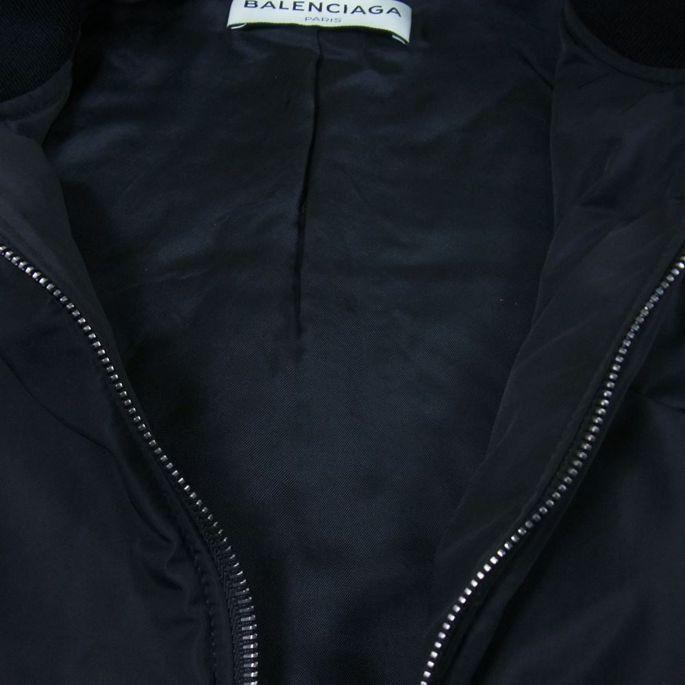 BALENCIAGA バレンシアガ 16AW 436027 TSD06 中綿 フライトジャケット MA-1 ボンバージャケット ブルゾン ブラック系 48【中古】