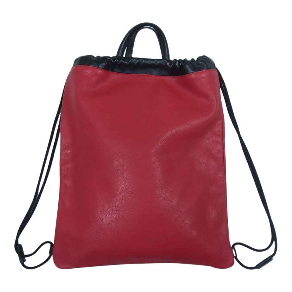 GUCCI グッチ 516639 0GDBT 6462 GG ロゴプリント レザー バック パック ナップザック レッド系 ブラック系【中古】