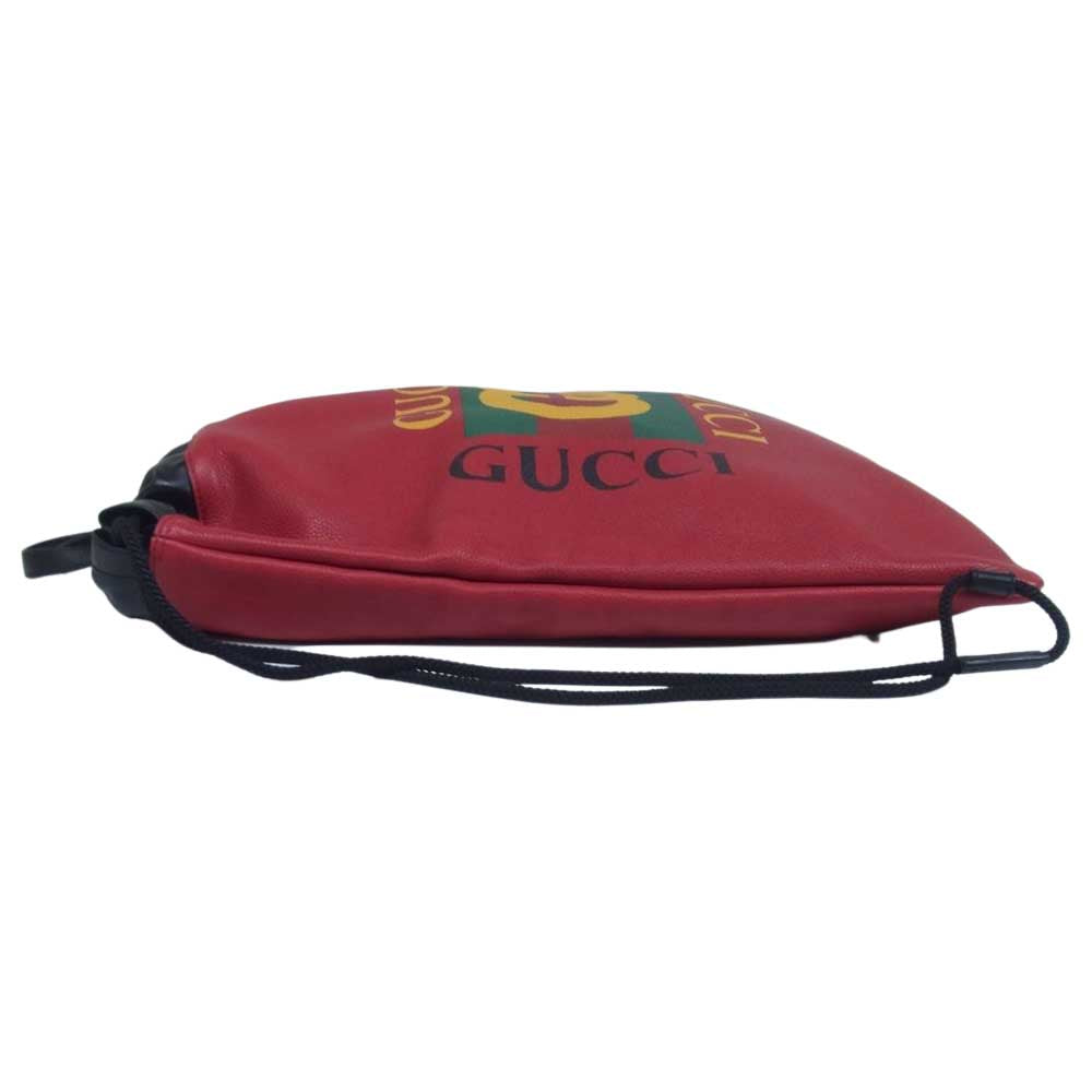 GUCCI グッチ 516639 0GDBT 6462 GG ロゴプリント レザー バック パック ナップザック レッド系 ブラック系【中古】