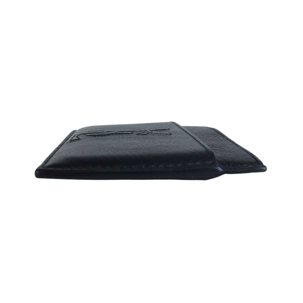 YVES SAINT LAURENT イヴサンローラン YSL ロゴ 名刺入れ カードケース ブラック系【中古】