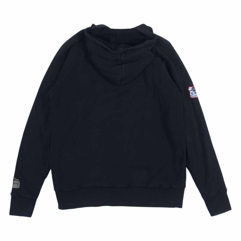 STUSSY ステューシー ワッペン付き フルジップ パーカー ジップ アップ パーカー ブラック系 L【中古】