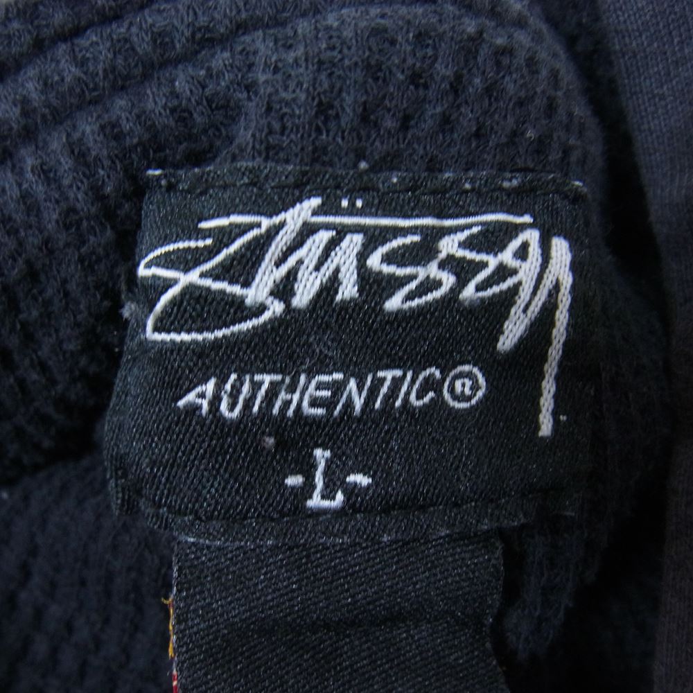 STUSSY ステューシー ワッペン付き フルジップ パーカー ジップ アップ パーカー ブラック系 L【中古】