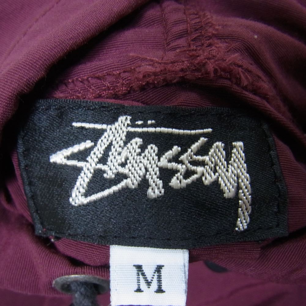 STUSSY ステューシー old オールド ナイロンジャケット コート 黒タグ Rマークなし USA製 エンジ系 M【中古】