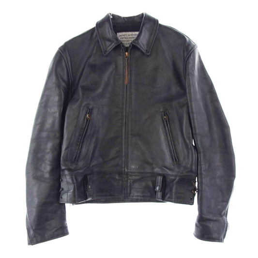 AERO LEATHER エアロレザー PATROLMAN パトロールマン ステアハイド シングル レザー ライダース ジャケット ブラック系 38【中古】