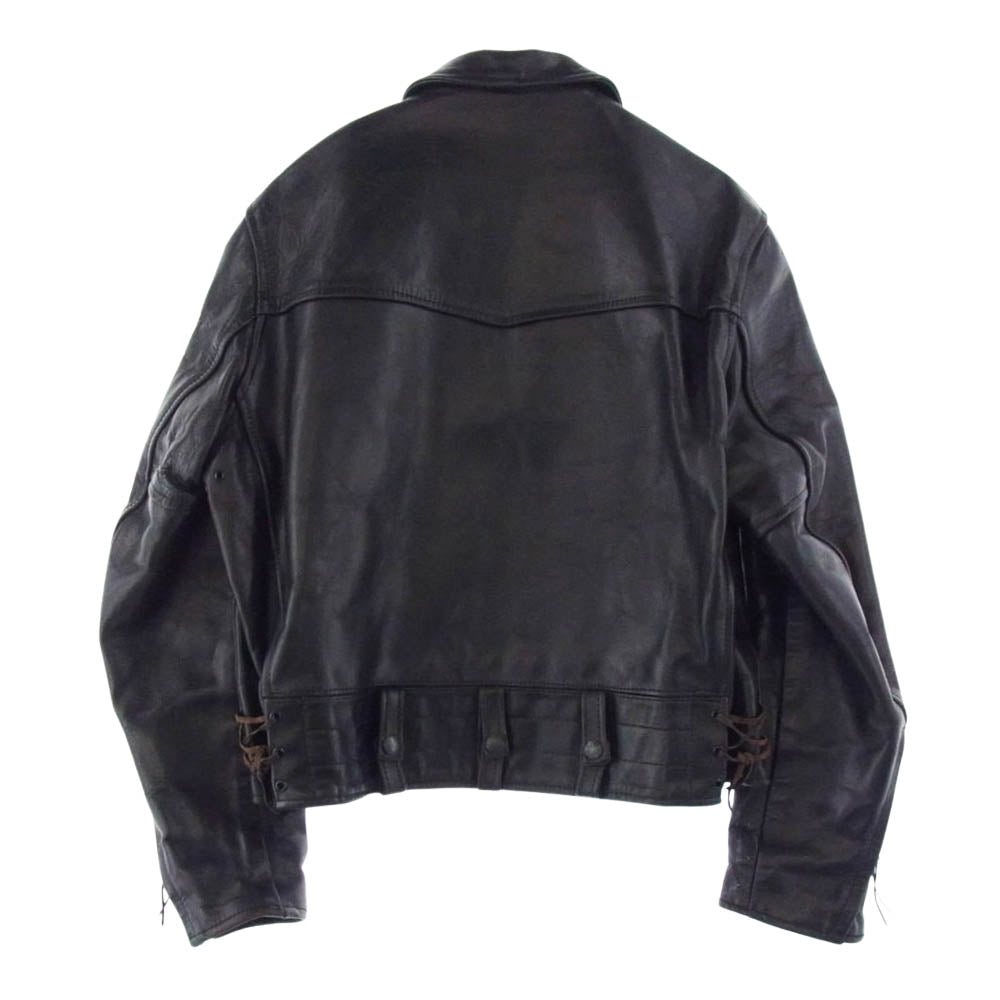 AERO LEATHER エアロレザー PATROLMAN パトロールマン ステアハイド シングル レザー ライダース ジャケット ブラック系 38【中古】
