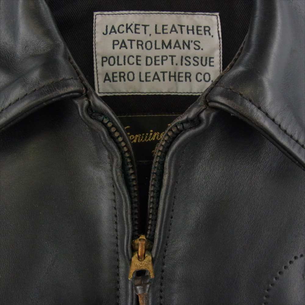AERO LEATHER エアロレザー PATROLMAN パトロールマン ステアハイド シングル レザー ライダース ジャケット ブラック系 38【中古】