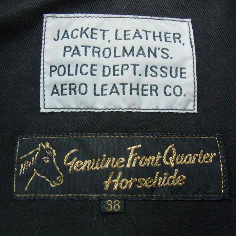 AERO LEATHER エアロレザー PATROLMAN パトロールマン ステアハイド シングル レザー ライダース ジャケット ブラック系 38【中古】