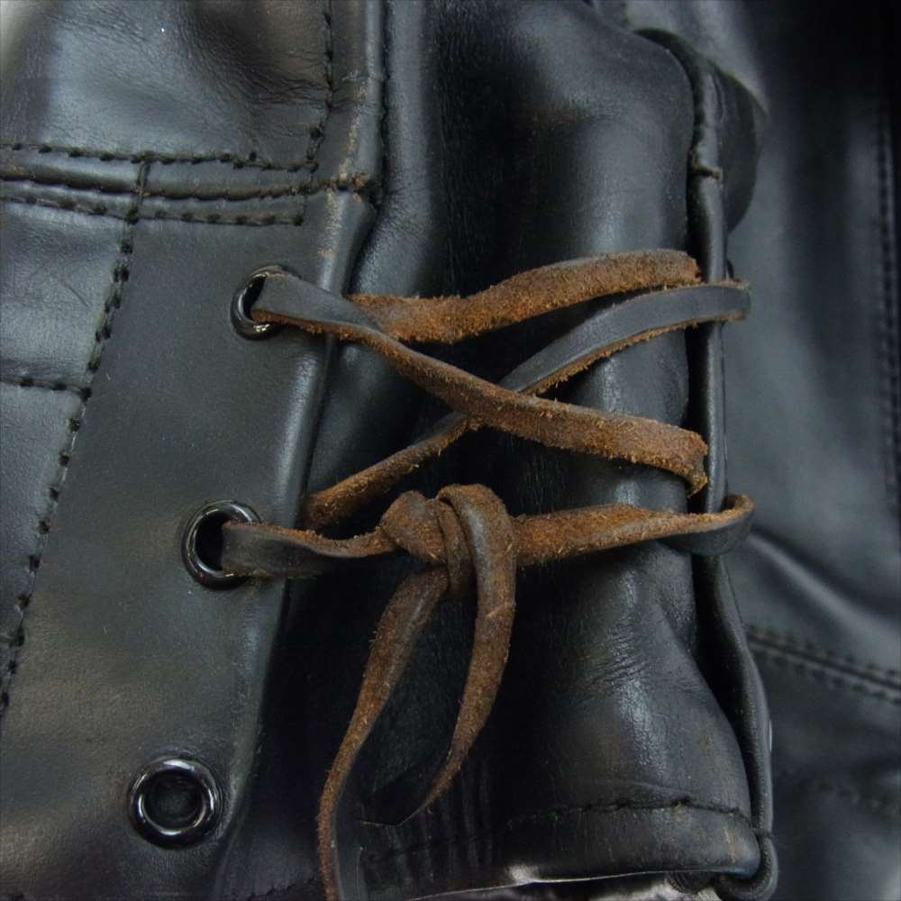 AERO LEATHER エアロレザー PATROLMAN パトロールマン ステアハイド シングル レザー ライダース ジャケット ブラック系 38【中古】