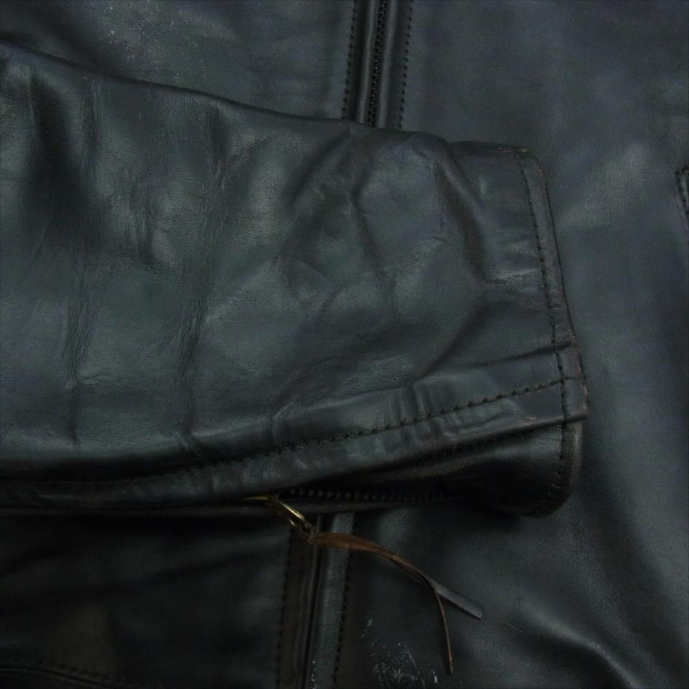AERO LEATHER エアロレザー PATROLMAN パトロールマン ステアハイド シングル レザー ライダース ジャケット ブラック系 38【中古】
