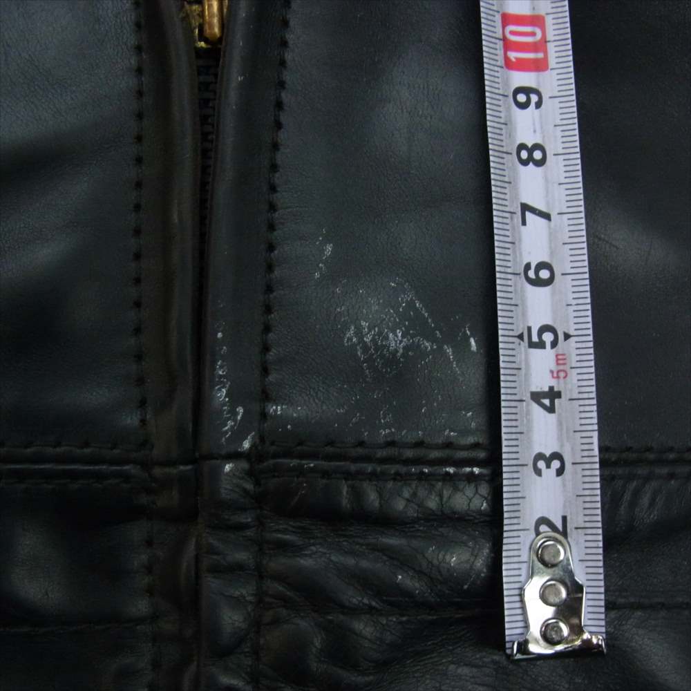 AERO LEATHER エアロレザー PATROLMAN パトロールマン ステアハイド シングル レザー ライダース ジャケット ブラック系 38【中古】