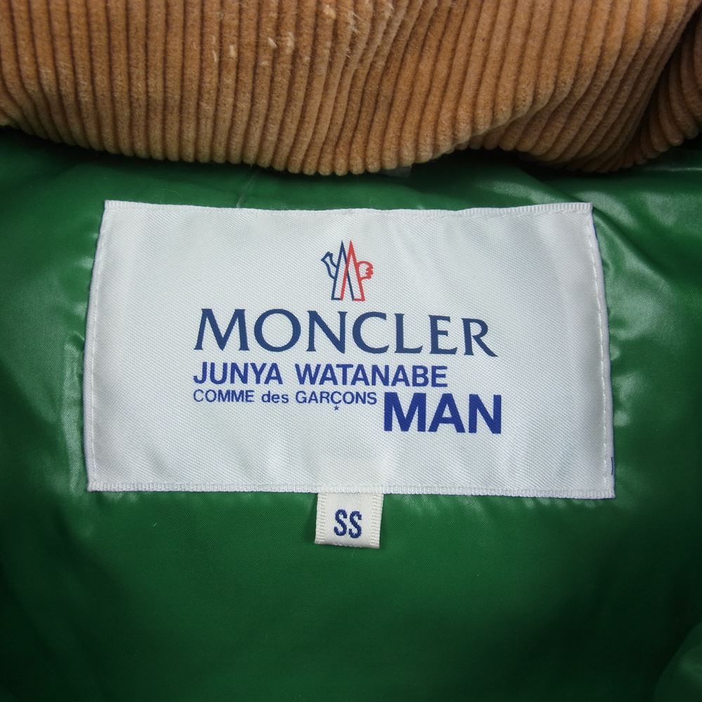 MONCLER モンクレール × JUNYA WATANABE MAN ジュンヤワタナベマン WB-J107 AD2008 レザー切替 ツイード ダウンベスト ブラウン系 SS【中古】