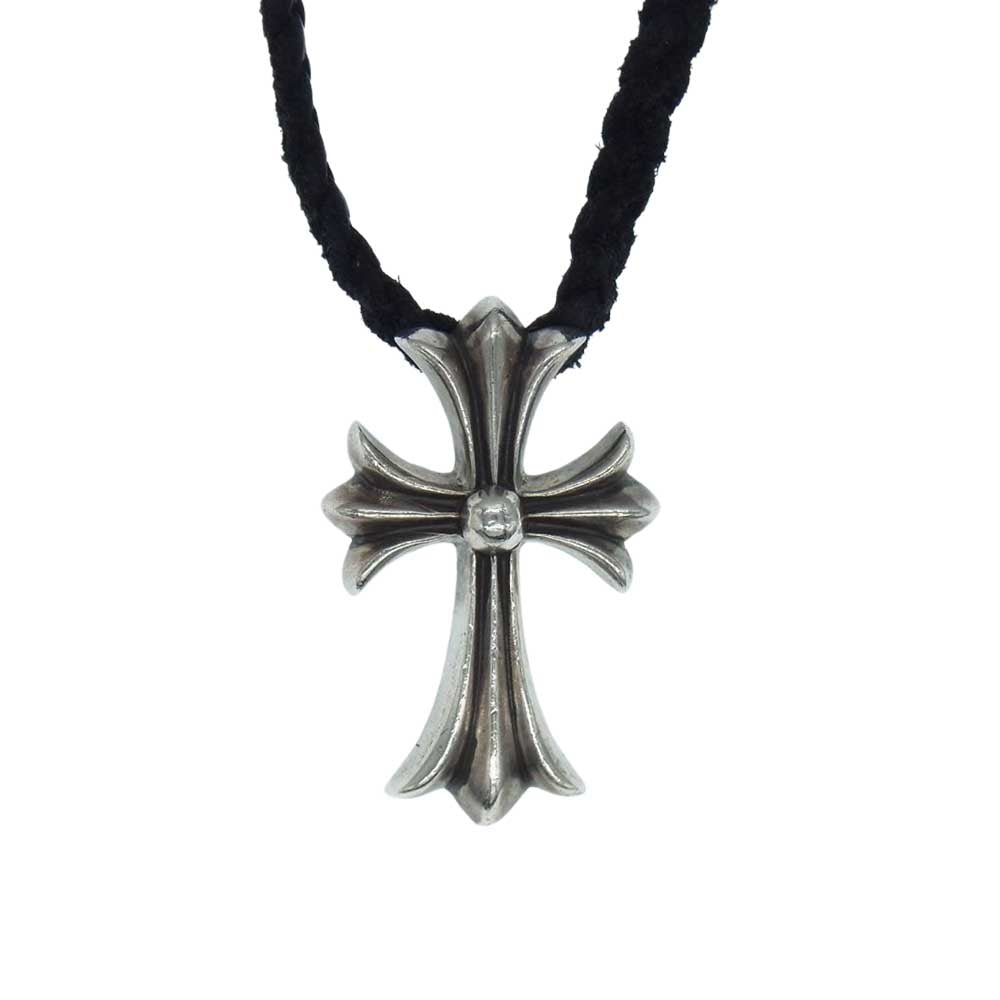 CHROME HEARTS クロムハーツ（原本無） スモール CH クロス レザー ブレード ネックレス シルバー系【中古】