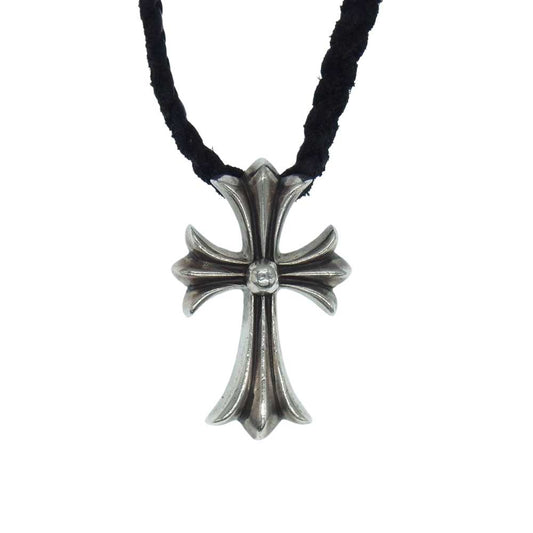 CHROME HEARTS クロムハーツ（原本無） スモール CH クロス レザー ブレード ネックレス シルバー系【中古】