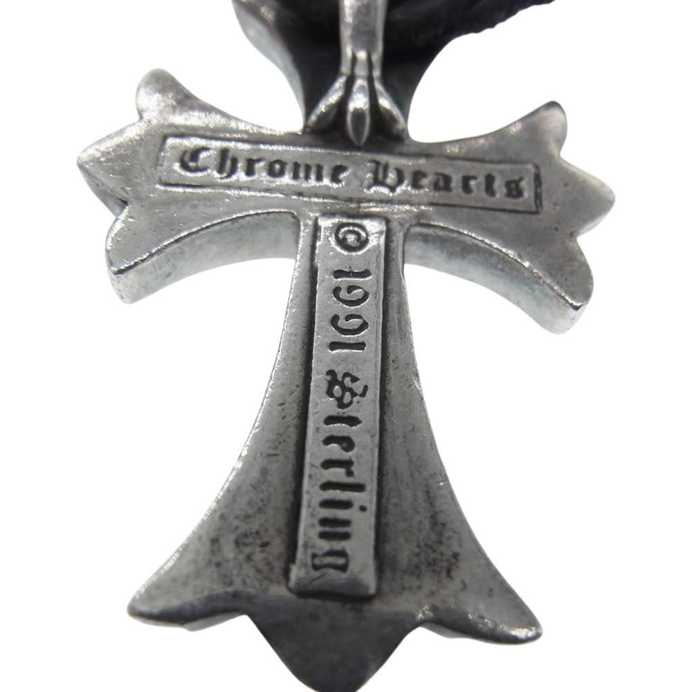 CHROME HEARTS クロムハーツ（原本無） スモール CH クロス レザー ブレード ネックレス シルバー系【中古】