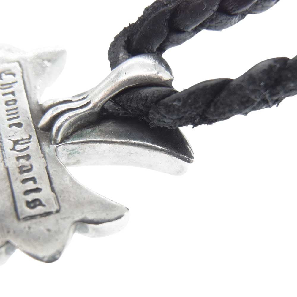 CHROME HEARTS クロムハーツ（原本無） スモール CH クロス レザー ブレード ネックレス シルバー系【中古】