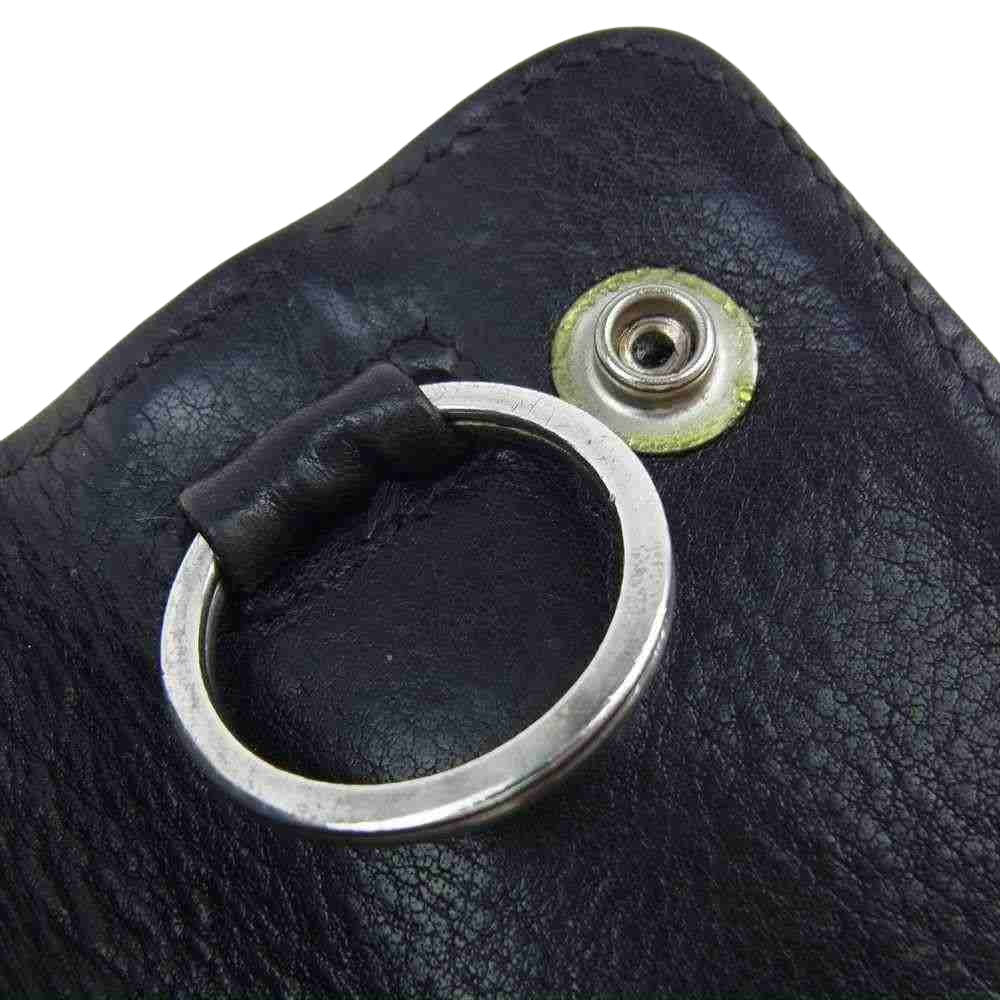 CHROME HEARTS クロムハーツ（原本無） クロスボールボタン レザー キーケース ブラック系【中古】