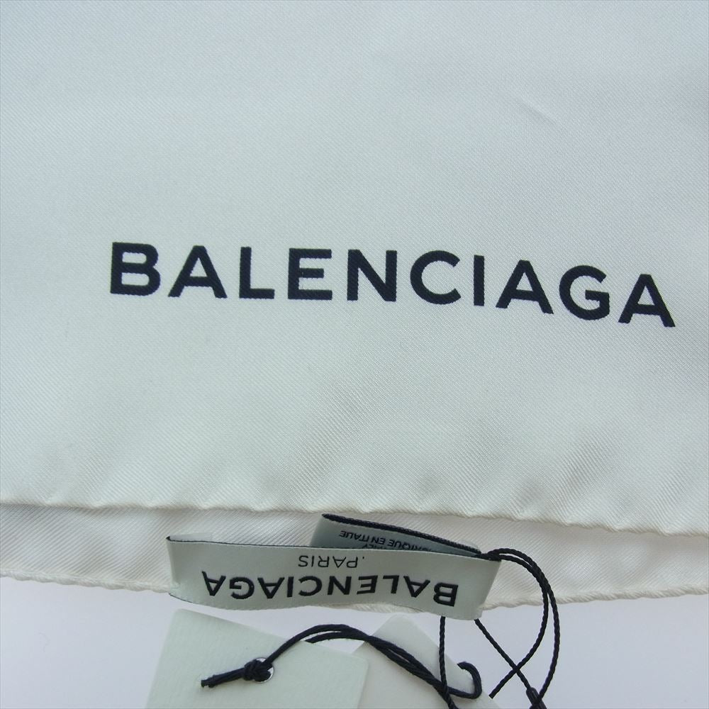 BALENCIAGA バレンシアガ シルク100% スカーフ ストール ブラック系