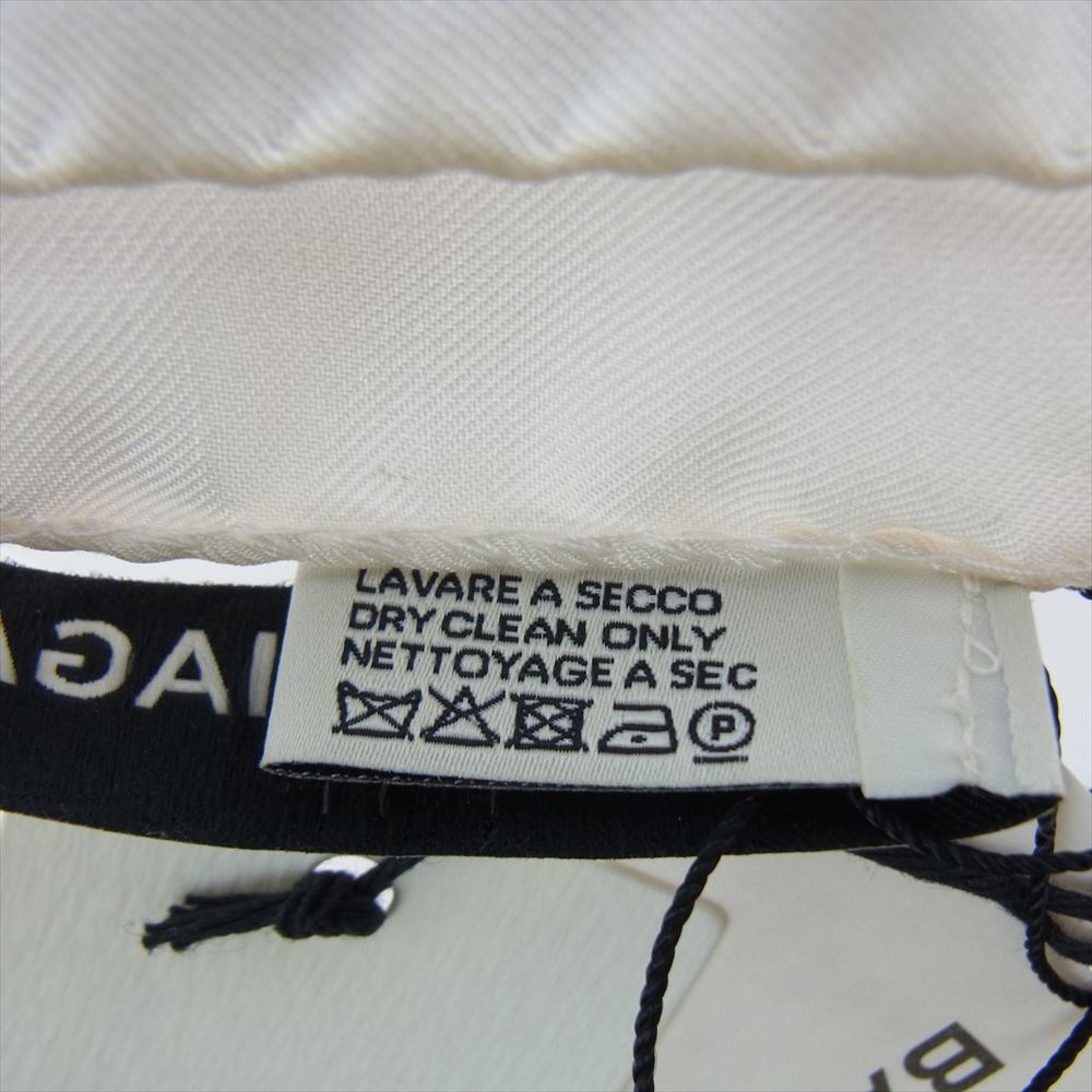 BALENCIAGA バレンシアガ シルク100% スカーフ ストール ブラック系 ホワイト系 カーキ系【中古】