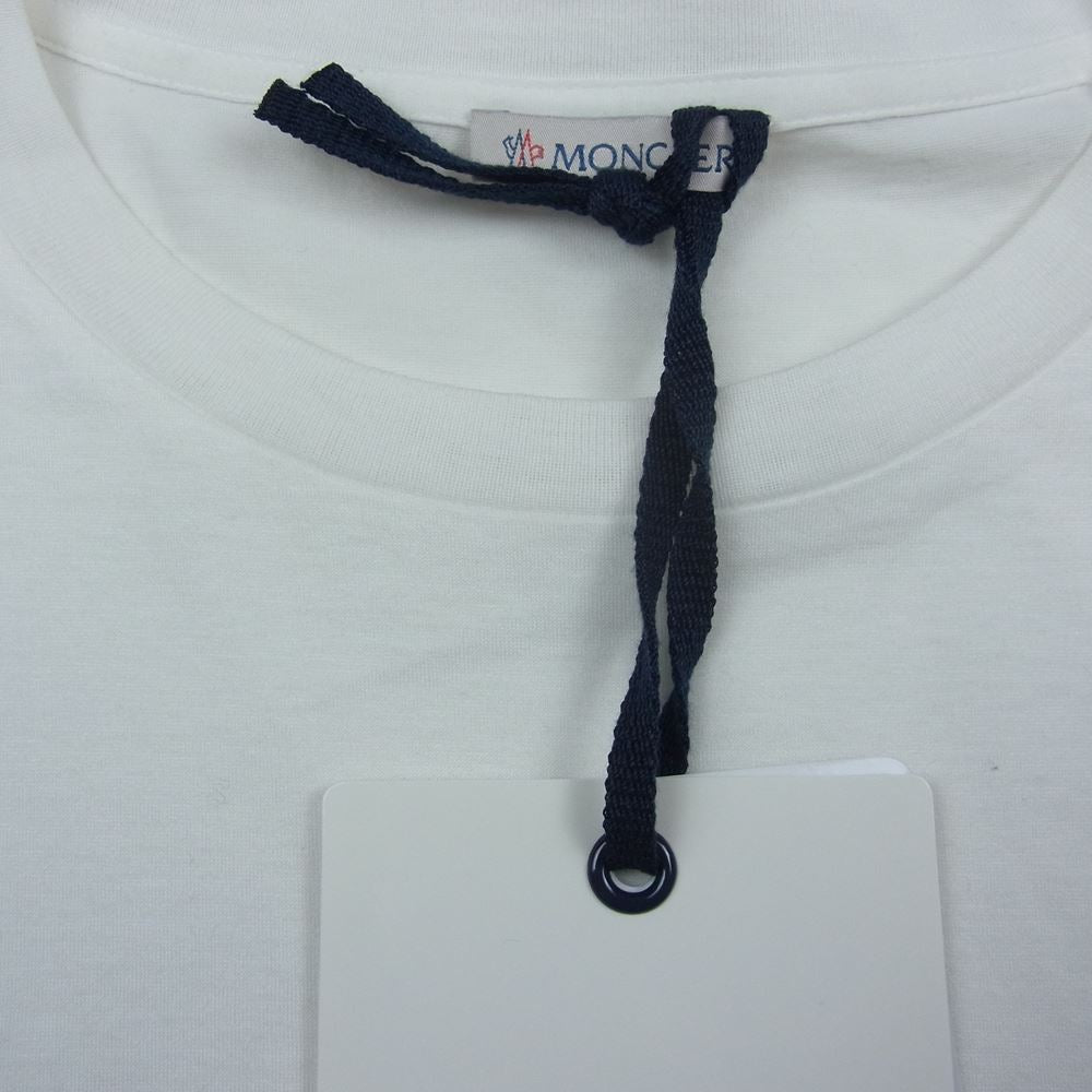 MONCLER モンクレール T-SHIRT 無地 ワッペン カットソー Tシャツ ホワイト系 S【極上美品】【中古】