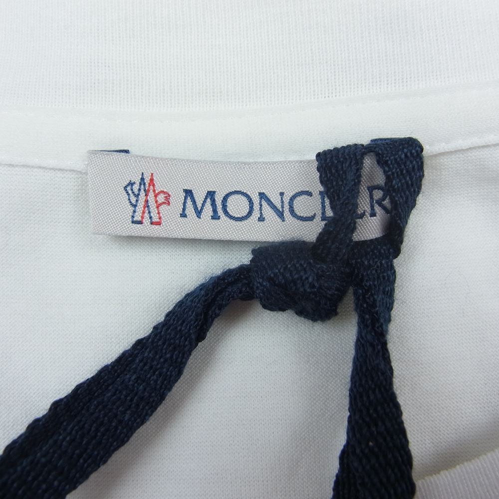 MONCLER モンクレール T-SHIRT 無地 ワッペン カットソー Tシャツ ホワイト系 S【極上美品】【中古】