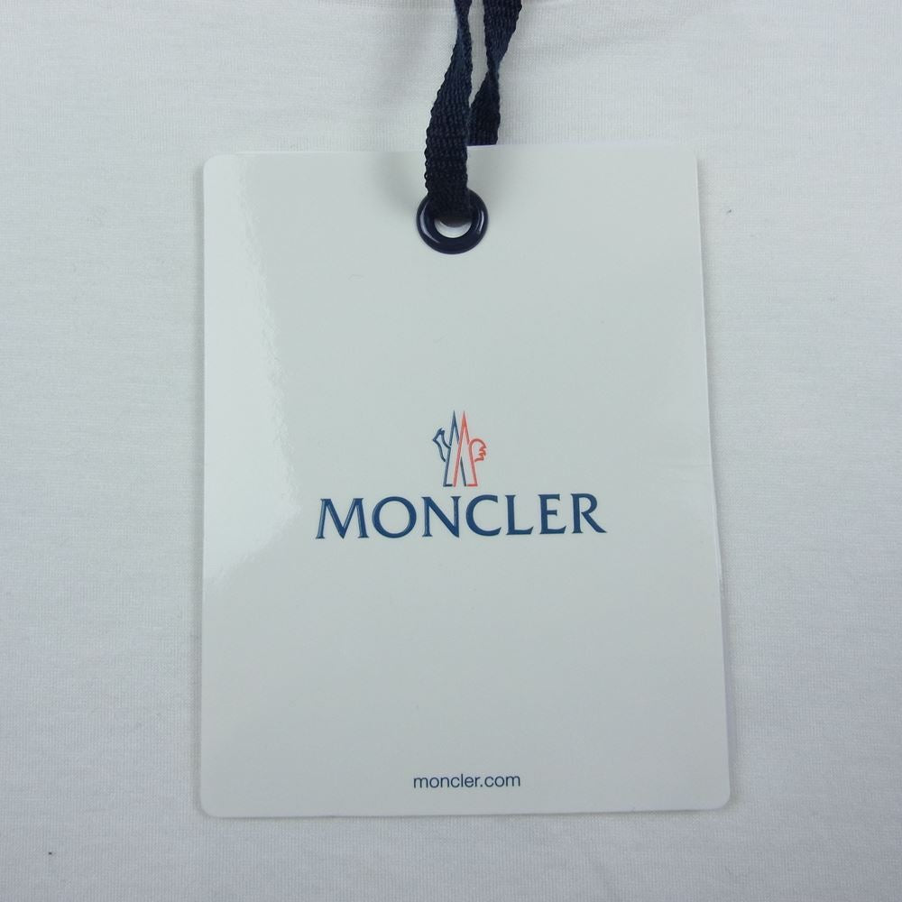 MONCLER モンクレール T-SHIRT 無地 ワッペン カットソー Tシャツ ホワイト系 S【極上美品】【中古】