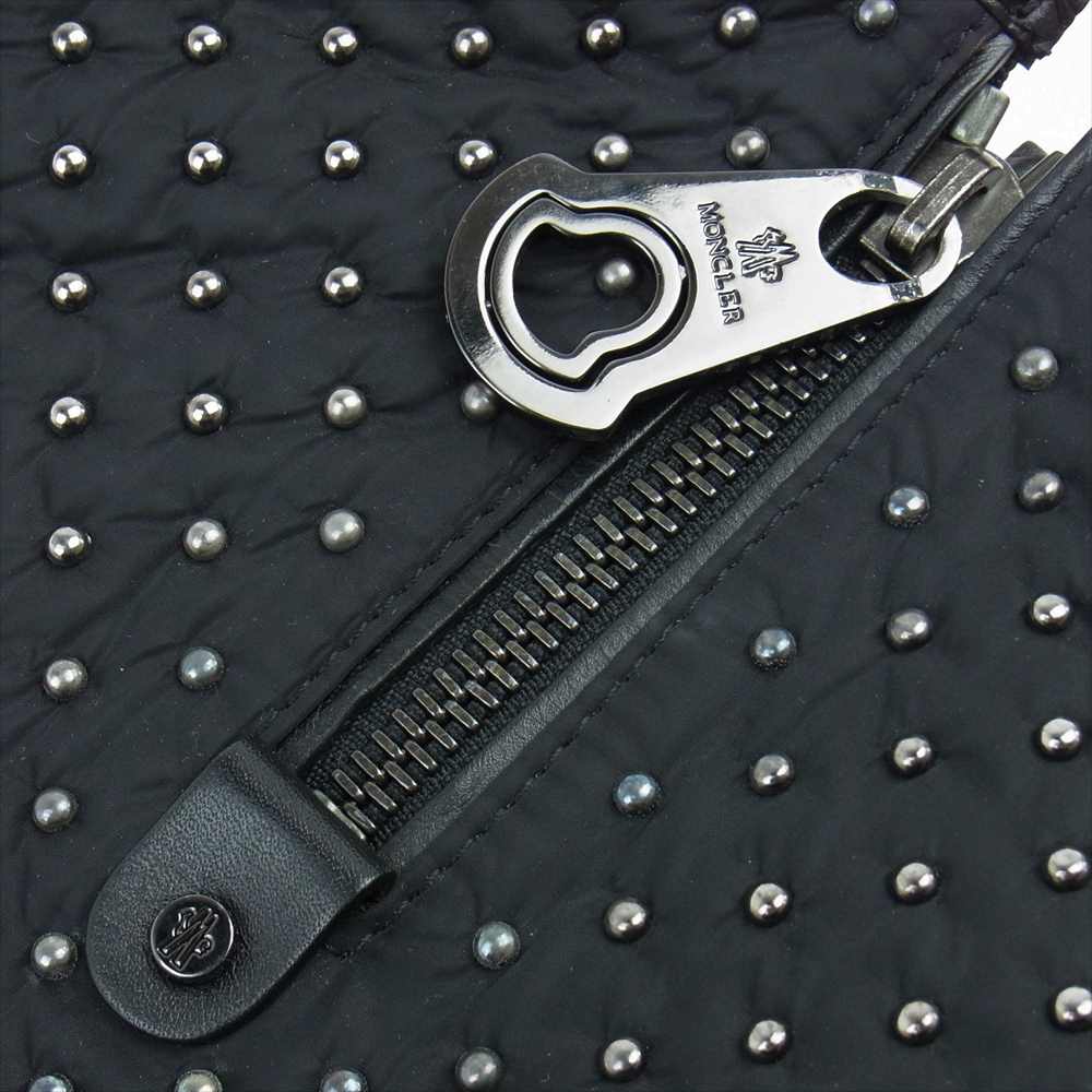MONCLER モンクレール AMELIE アメリ スタッズ ナイロン ハンドバッグ ブラック系【中古】