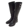MONCLER モンクレール EPSOM レザー ロング ブーツ ブラック系 38【中古】