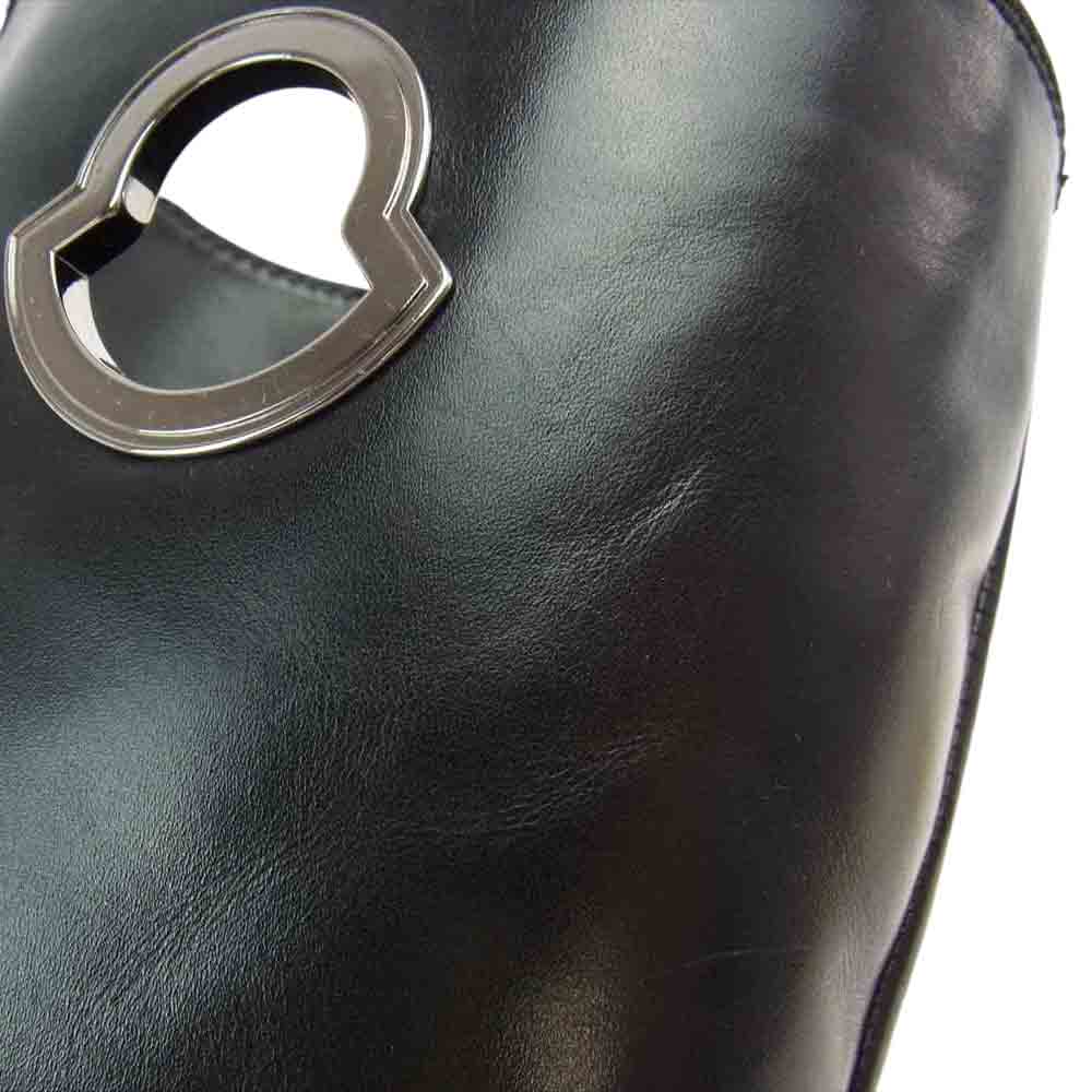 MONCLER モンクレール EPSOM レザー ロング ブーツ ブラック系 38【中古】