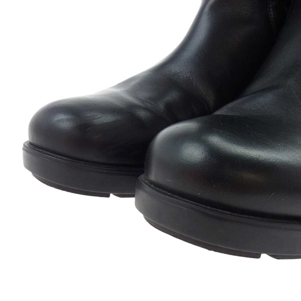 MONCLER モンクレール NEW PICCADILLY キルティング レザー ブーツ ブラック系 38【中古】
