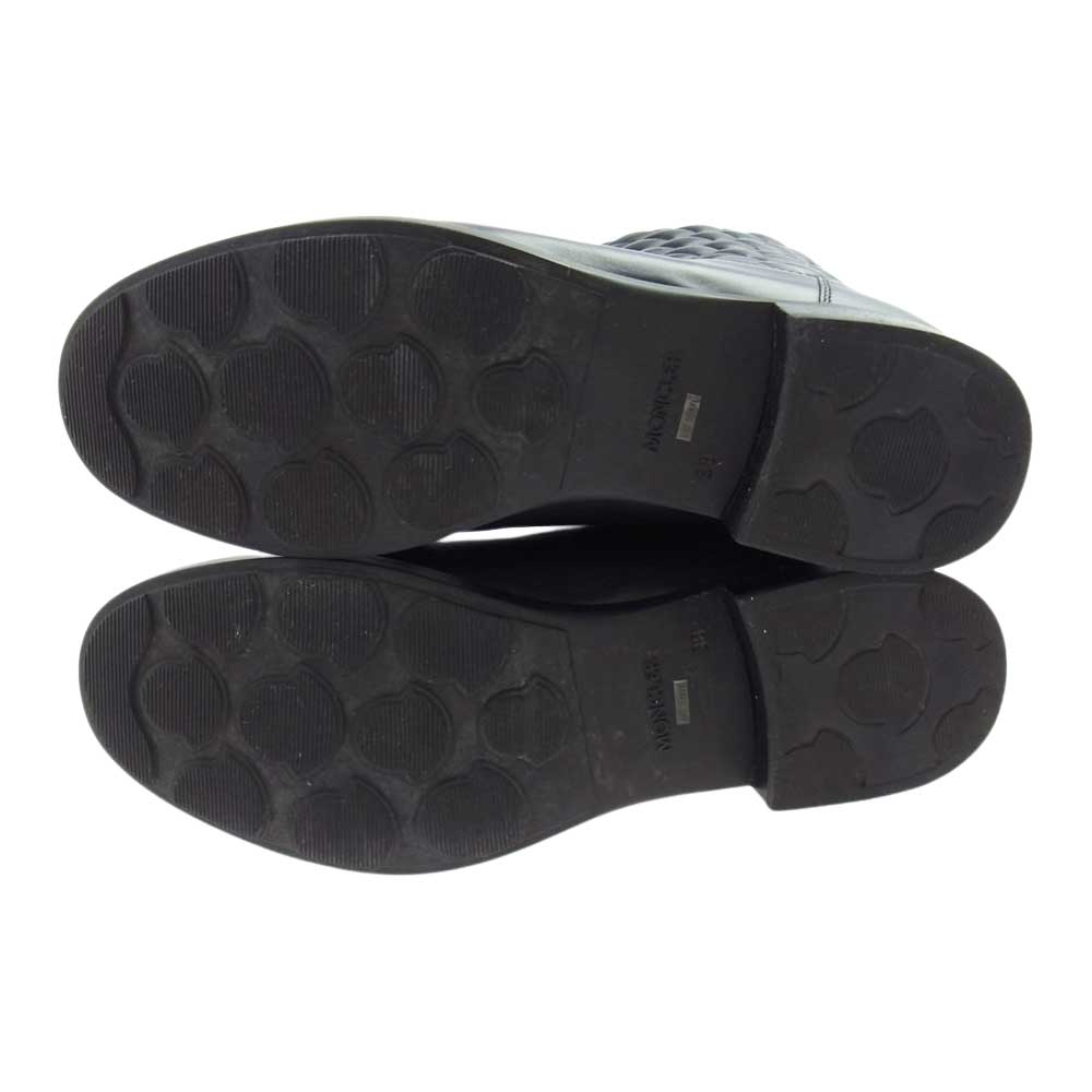 MONCLER モンクレール NEW PICCADILLY キルティング レザー ブーツ ブラック系 38【中古】