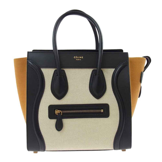 CELINE セリーヌ マイクロ ラゲージ キャンバス レザー ハンド バッグ マルチカラー系【中古】