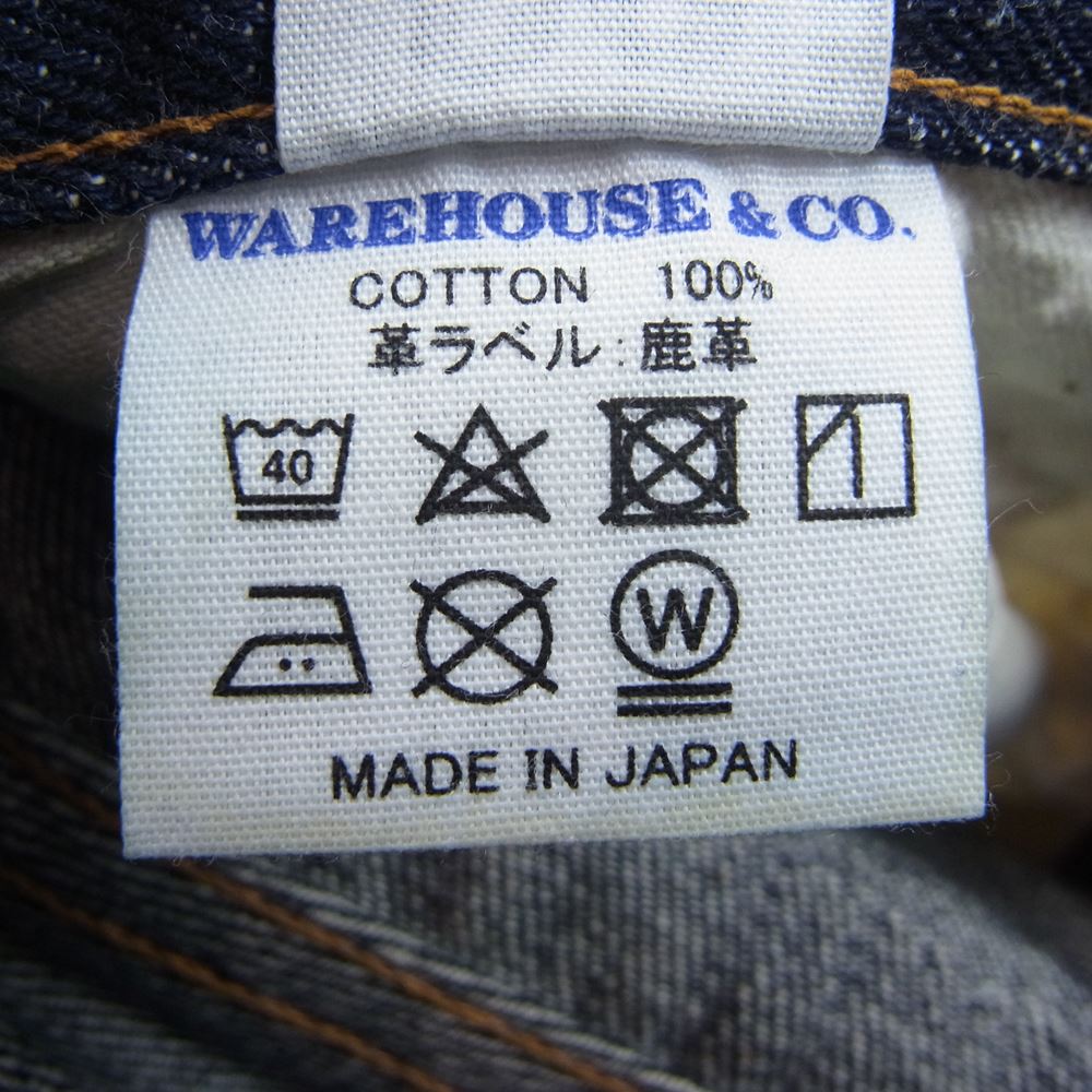 WAREHOUSE ウエアハウス Lot 1001XX 1915MODEL ボタンフライ サスペンダーボタン インディゴ デニム パンツ インディゴブルー系 32【中古】