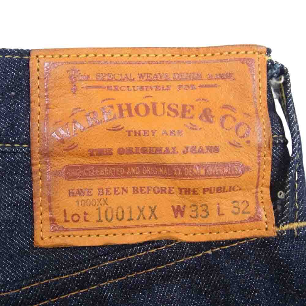 WAREHOUSE ウエアハウス Lot 1001XX 1947MODEL ONE WASH Denim Pants ワンウォッシュ 裾上げ デニム パンツ インディゴブルー系 33【中古】