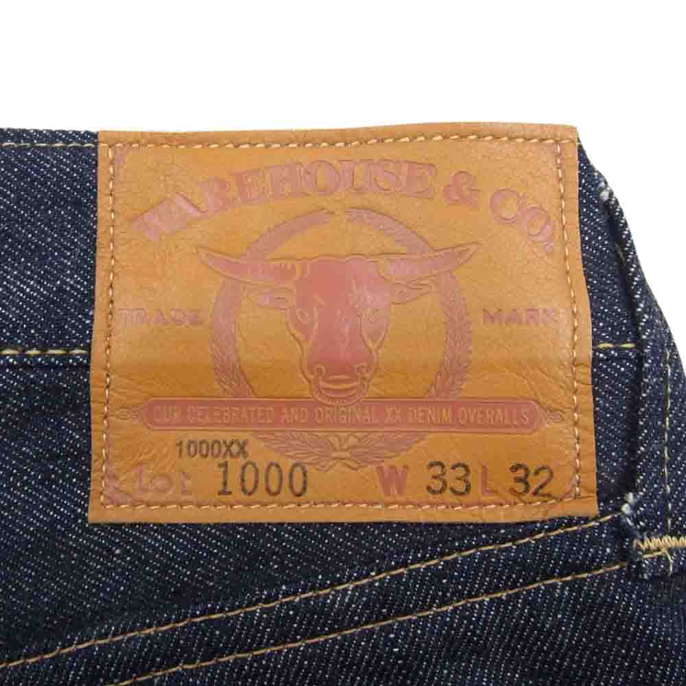 WAREHOUSE ウエアハウス Lot 1000 阪急メンズ 東京店 オープン記念 モデル ボタン フライ デニム パンツ インディゴブルー系 33【美品】【中古】