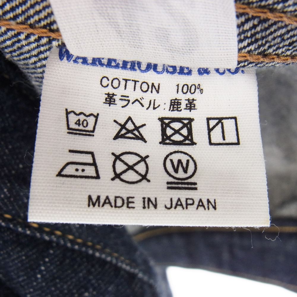 WAREHOUSE ウエアハウス 2001XX DEAD STOCK BLUE 1947MODEL 1st ONE WASH 1枚袖 デニム ジャケット ネイビー系 42【中古】