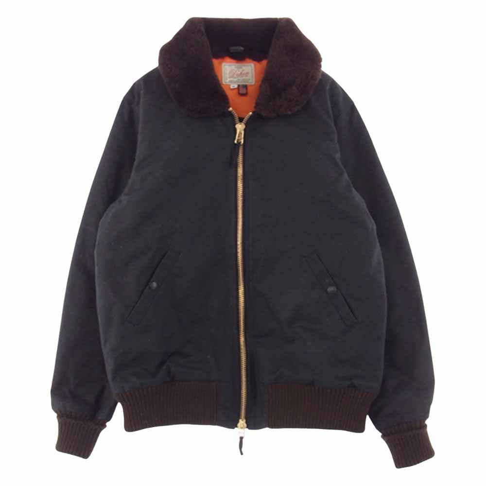 ディーエン USA製 Flyer's Club Jacket フライヤーズ クラブ ジャケット ワックスド キャンバス フライト ジャケット  ブラック系 ブラウン系 M【中古】