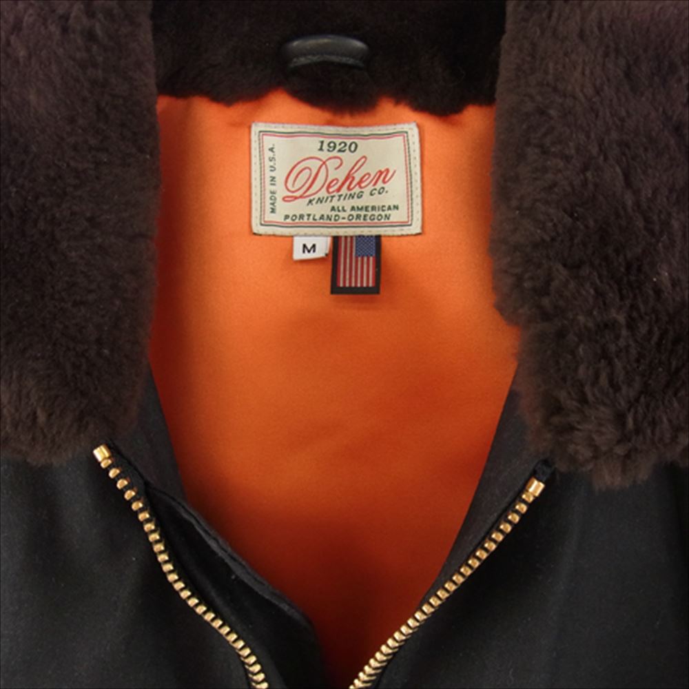 ディーエン USA製 Flyer's Club Jacket フライヤーズ クラブ ジャケット ワックスド キャンバス フライト ジャケット  ブラック系 ブラウン系 M【中古】