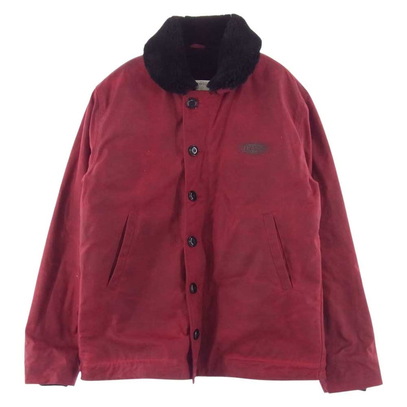 WESCO ウエスコ × DEHEN N-1 JACKET ディーエン オイルド ワックス コットン ムートン ライナー ジャケット RED×BLACK レッド系 ブラック系 M【美品】【中古】