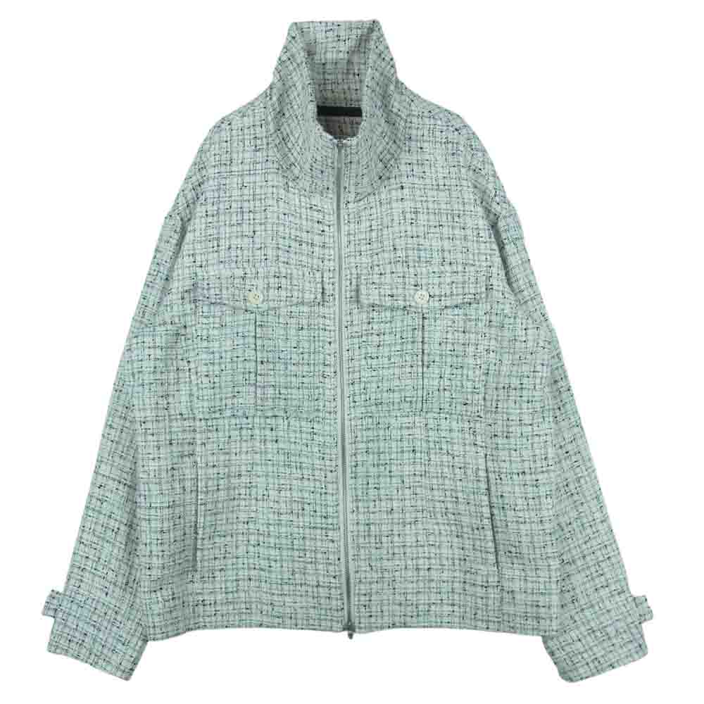 ユハ NEP TWEED STAND BLOUSON ネップツイード スタンダード ブルゾン ジャケット ホワイト系 ブラック系【中古】