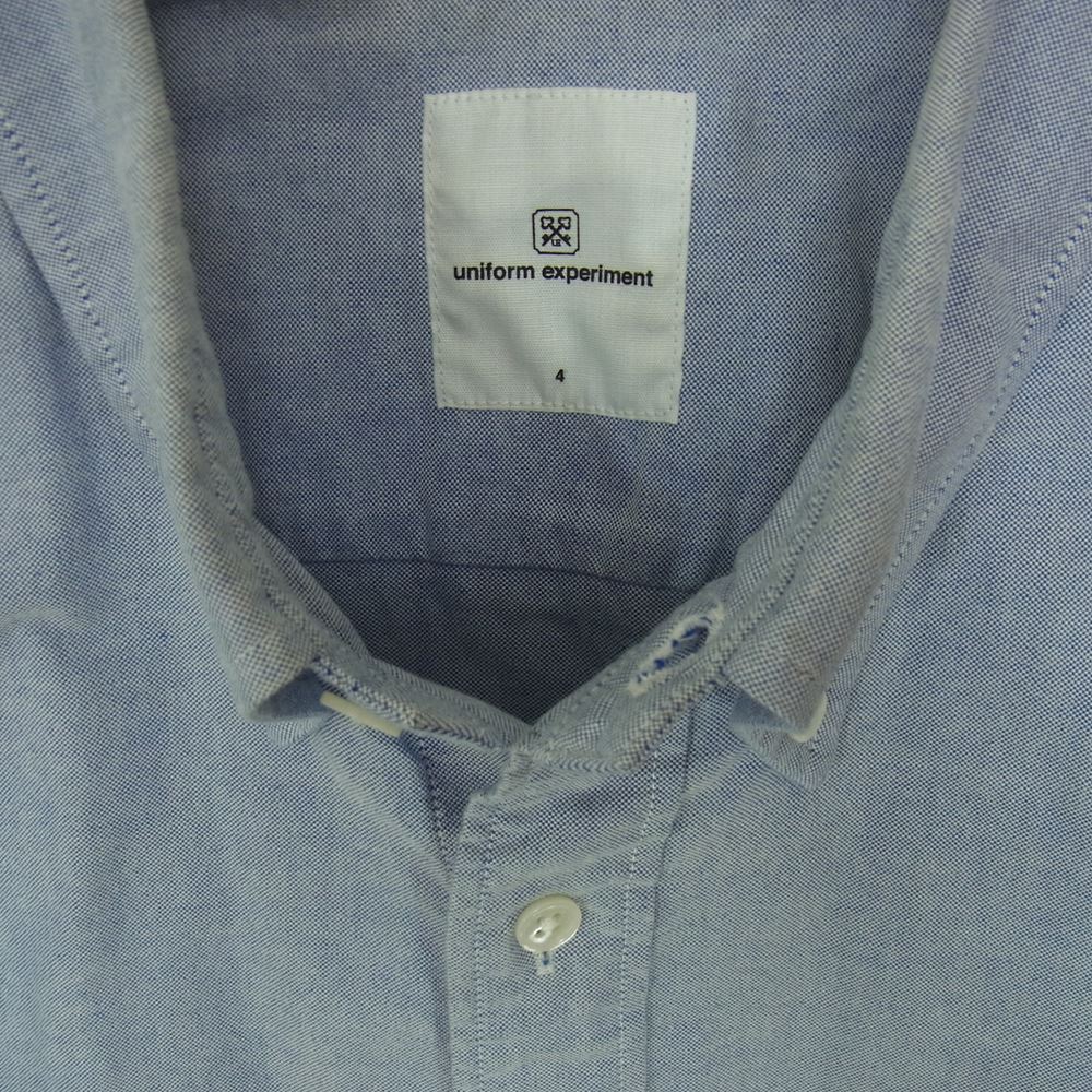 uniform experiment ユニフォームエクスペリメント UE-134069 COLOR CHART LINE SLEEVE B.D SHIRT カラー チャート ライン 長袖 シャツ ライトブルー系 4【中古】