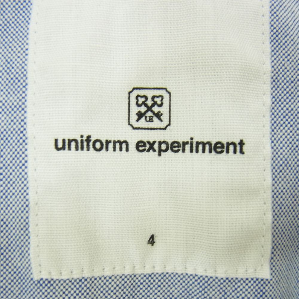 uniform experiment ユニフォームエクスペリメント UE-134069 COLOR CHART LINE SLEEVE B.D SHIRT カラー チャート ライン 長袖 シャツ ライトブルー系 4【中古】