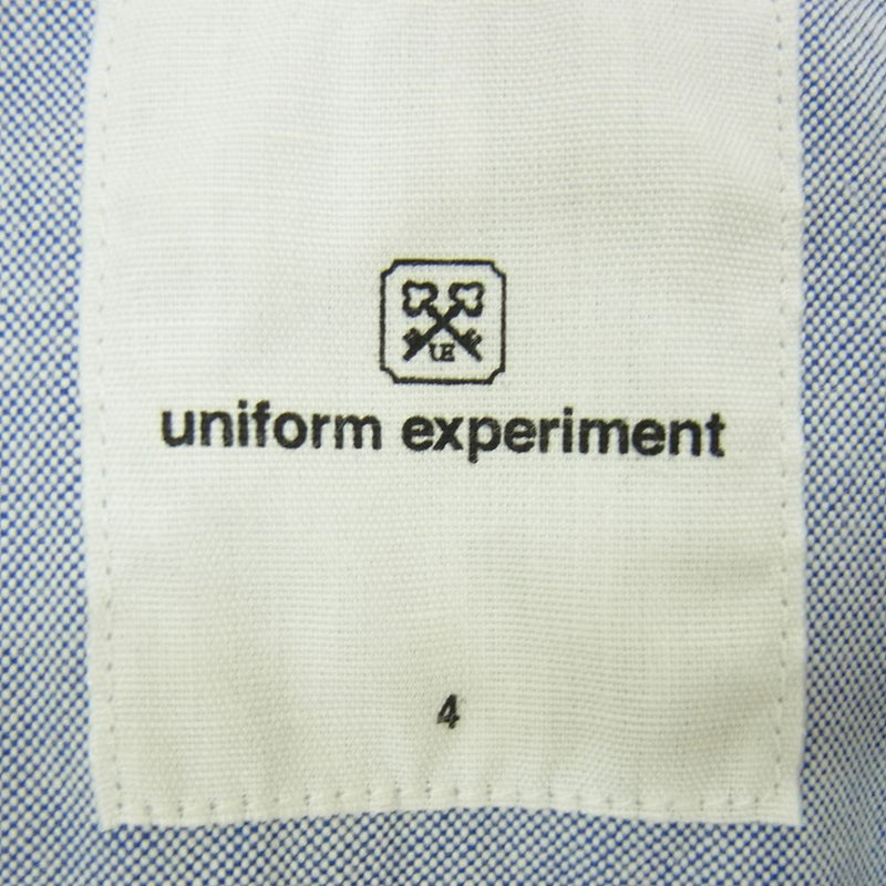 uniform experiment ユニフォームエクスペリメント UE-134069 COLOR CHART LINE SLEEVE B.D SHIRT カラー チャート ライン 長袖 シャツ ライトブルー系 4【中古】